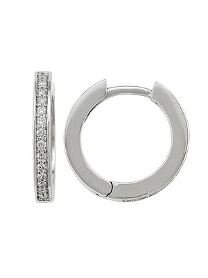 Diamond Round Huggie Hoops (17mm)