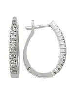 Diamond Tapering Oval Huggie Earring (19mm X 15mm)