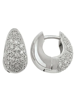 Diamond Tapering Round Huggie Earring (15mm X 15mm)