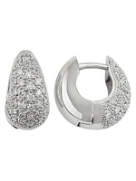 Diamond Tapering Round Huggie Earring (15mm X 15mm)