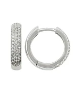 Diamond Round 3-Row Huggie Hoops (17mm)