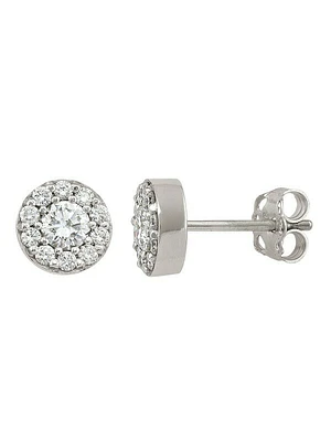 White Gold Diamond Halo Earring 0.50 & 1.00 CTW