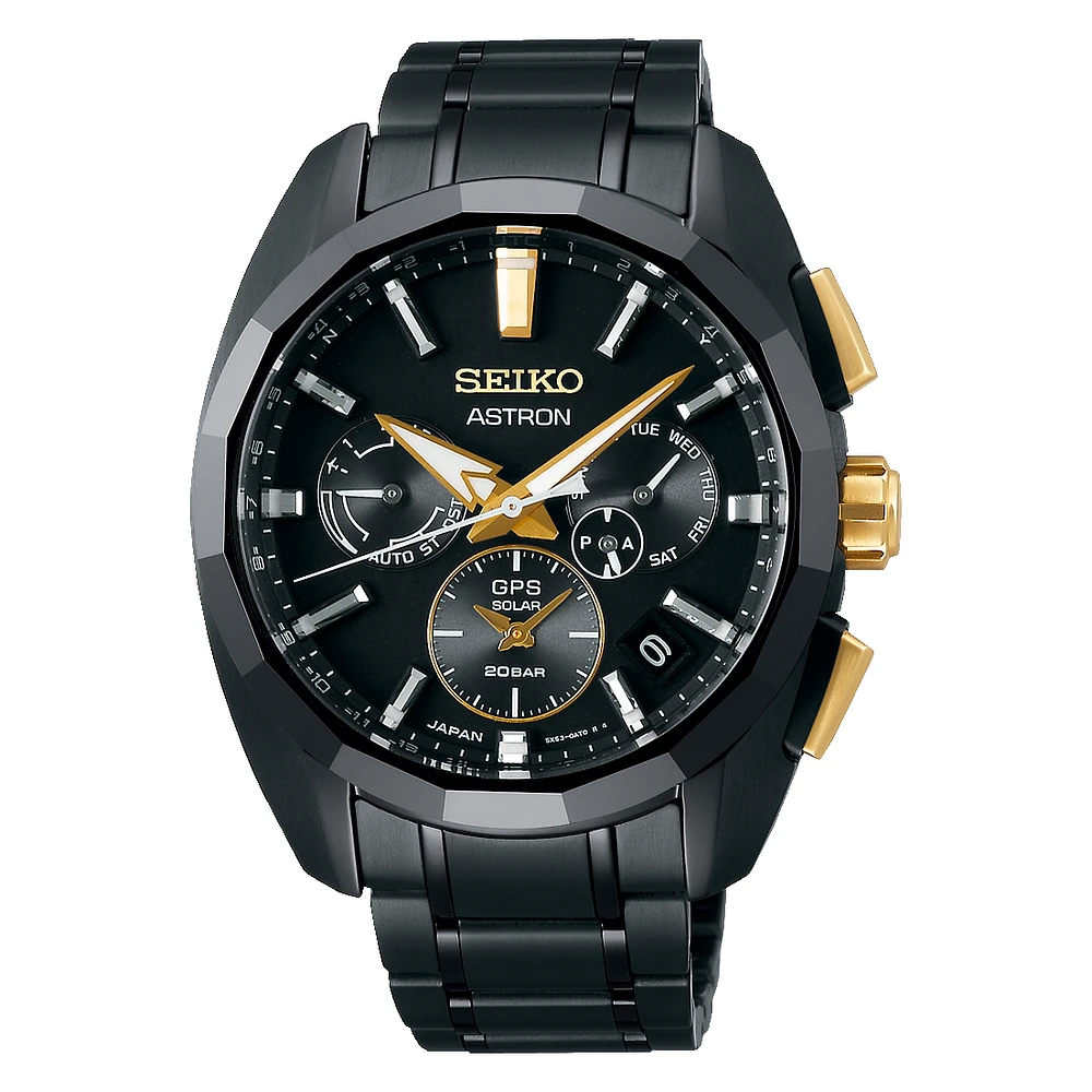 Astron GPS Black Dial Dual-Time 43 MM Solar SSH073