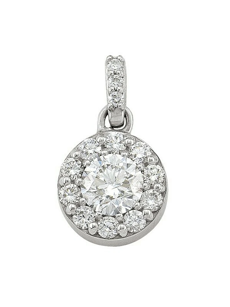 White Gold Halo Pendant (1.00Ctw) 14KT