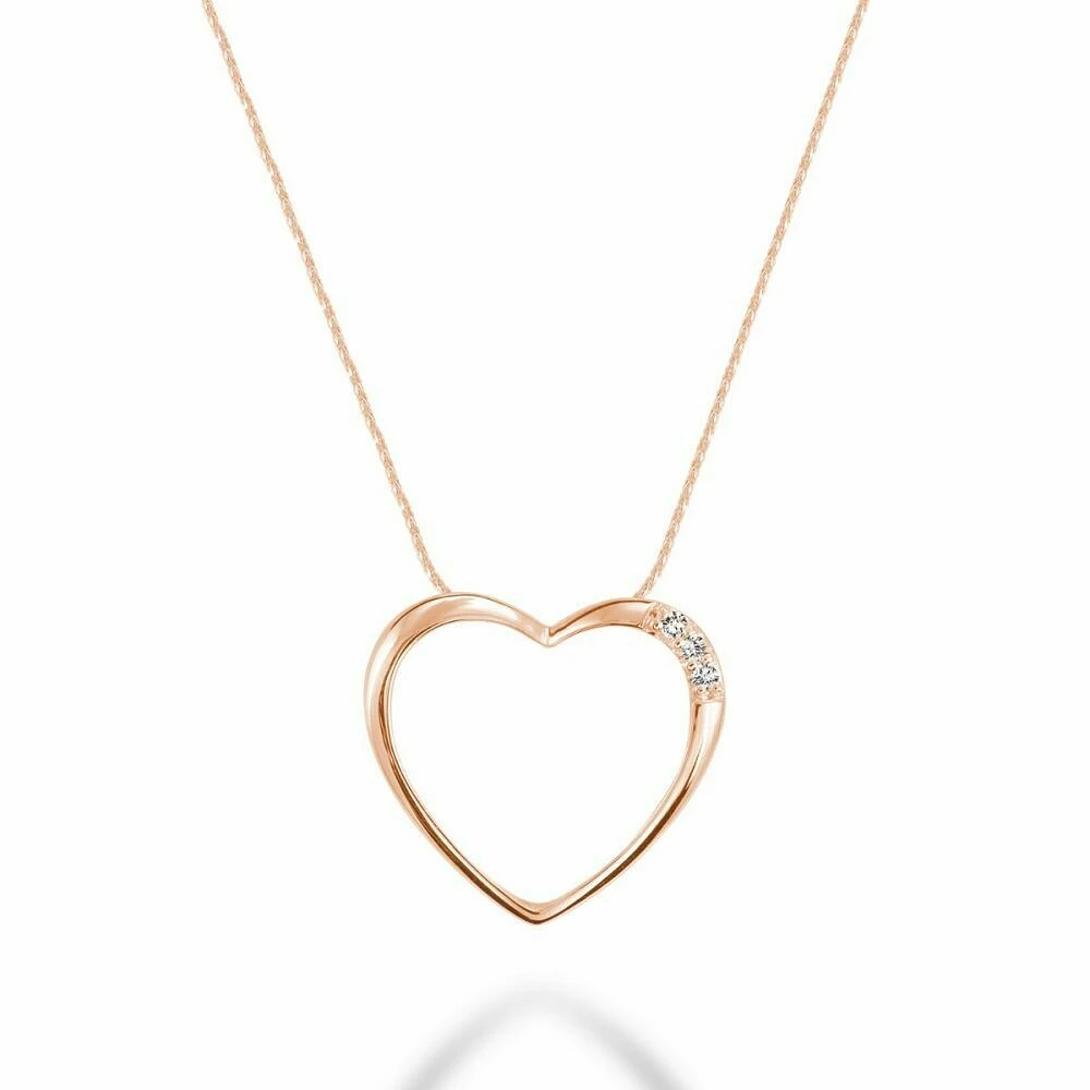 Diamond Heart Pendant 0.03CTDI Rose Gold