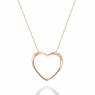 Diamond Heart Pendant 0.03CTDI Rose Gold