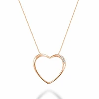 Diamond Heart Pendant 0.03CTDI Rose Gold