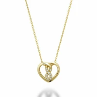 Diamond Intertwined Infinity Center Hearts 10KT Gold