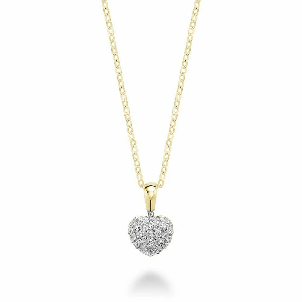 Diamond Encrusted Heart 10KT Gold