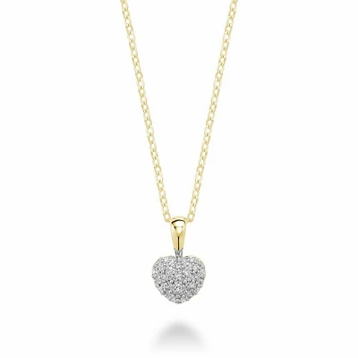 Diamond Encrusted Heart 10KT Gold