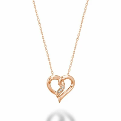 Diamond Intertwined Hearts 10KT Rose Gold