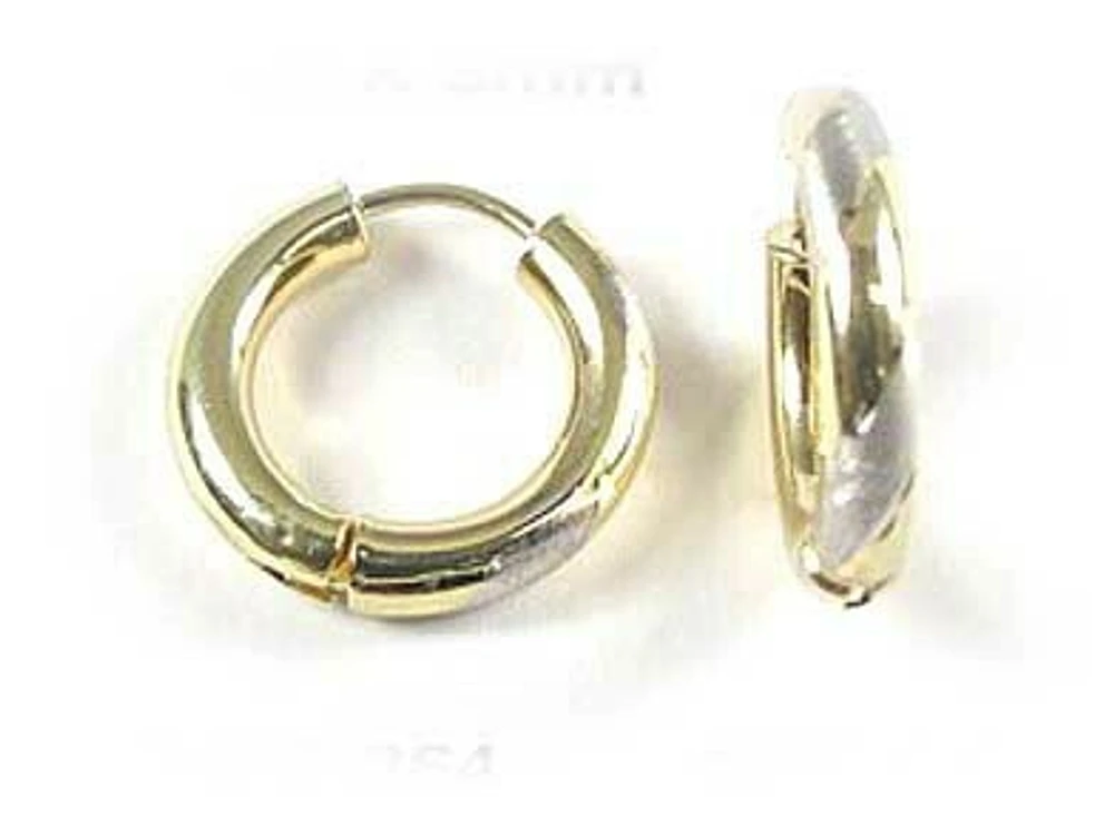 10K Yellow & White Gold Huggy Earrings