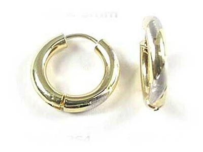 10K Yellow & White Gold Huggy Earrings