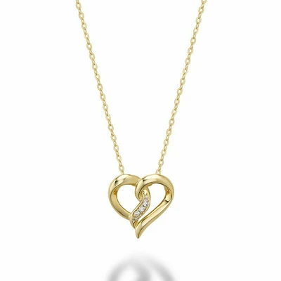 Diamond Intertwined Hearts 10KT Gold