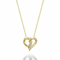 Diamond Intertwined Hearts 10KT Gold