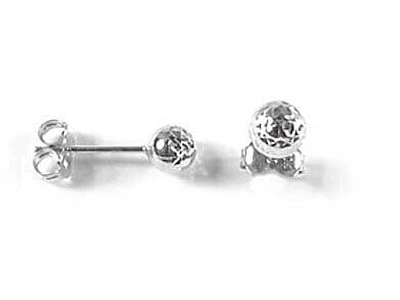 10K Gold 5MM Shimmer Ball Stud Earrings