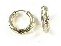 10K Yellow & White Gold Shimmer Hug Huggy Earrings