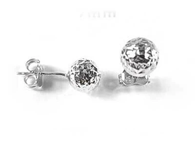 10K Gold 7MM Shimmer Ball Stud Earrings