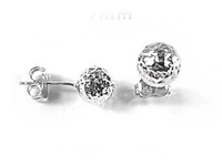 10K Gold 7MM Shimmer Ball Stud Earrings