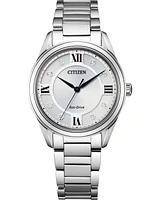 Citizen Arezzo Silver Dial 33MM Eco-Drive EM0870-58A