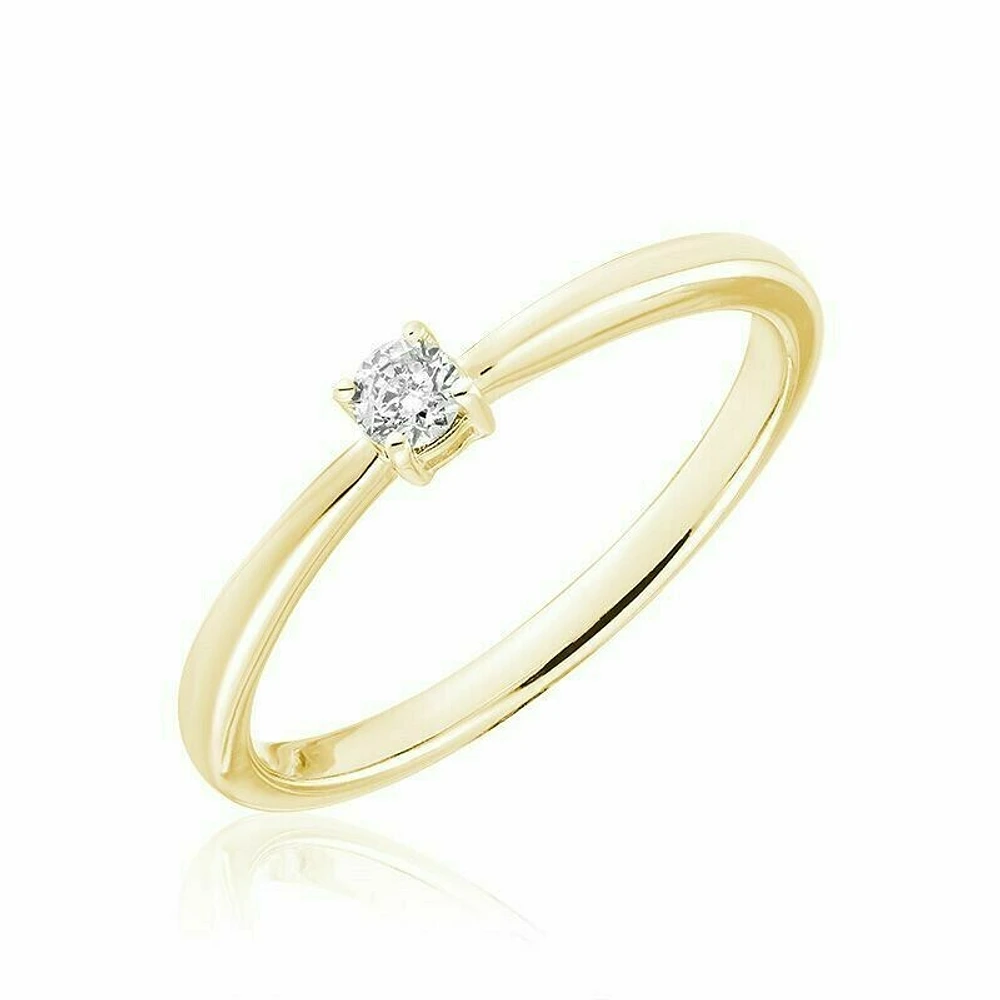 Diamond Solitaire Ring 10KT Gold 0.10 carat