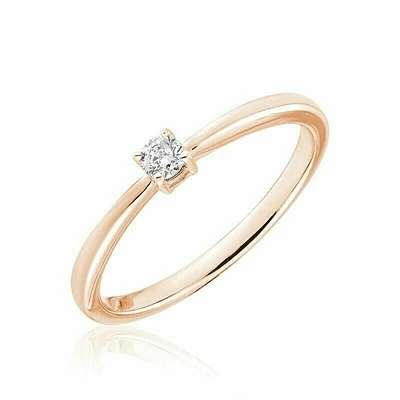 Diamond Solitaire Ring 10KT Rose Gold 0.10 carat - 0.15 CT