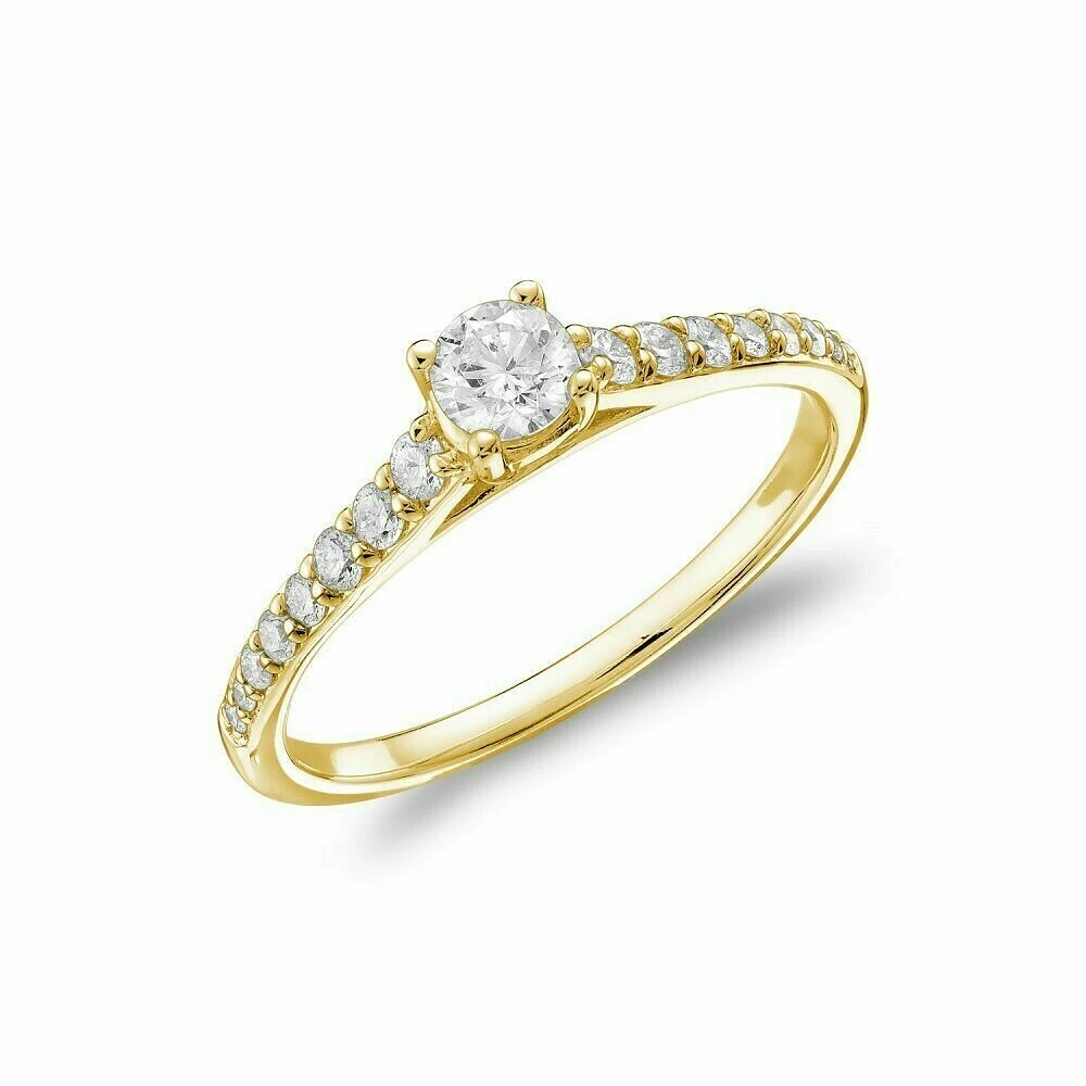 Diamond Engagement Ring 14KT Yellow Gold 0.35 carat TDW - 1.00 CT TDW
