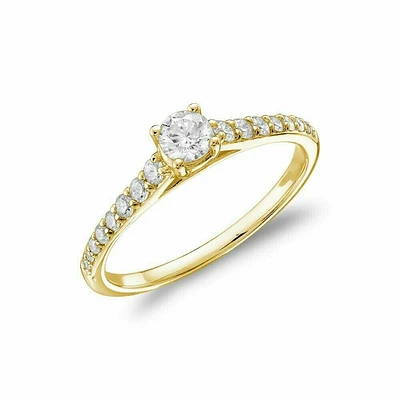 Diamond Engagement Ring 14KT Yellow Gold 0.35 carat TDW - 1.00 CT TDW