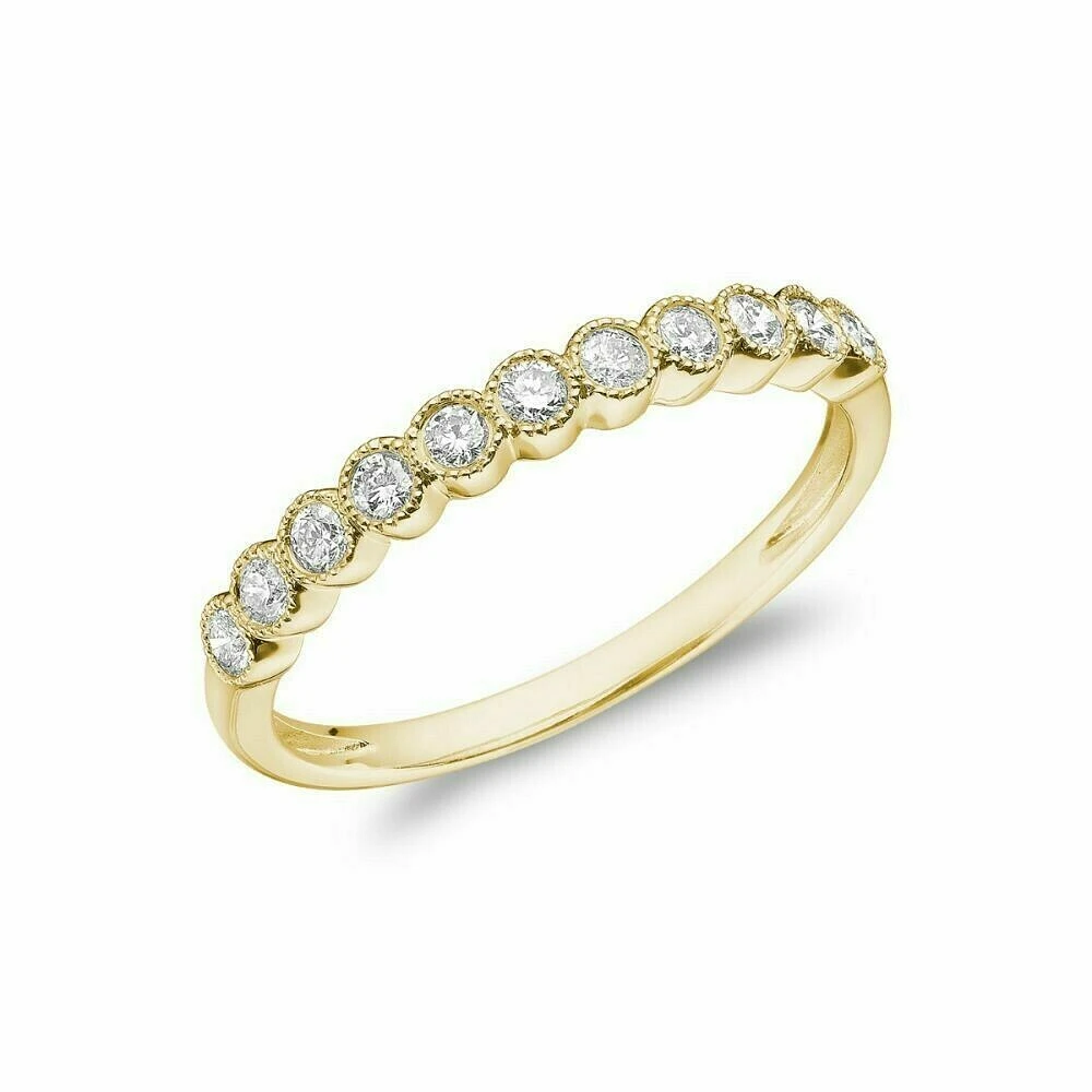 Diamond Milgrain Semi Eternity Band 14KT Gold 0.25 carat TDW