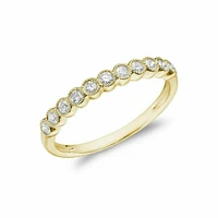 Diamond Milgrain Semi Eternity Band 14KT Gold 0.25 carat TDW