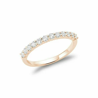 Shared Claw Semi Eternity Diamond Band 14KT Rose Gold 0.25 carat TDW - 0.50 CT TDW