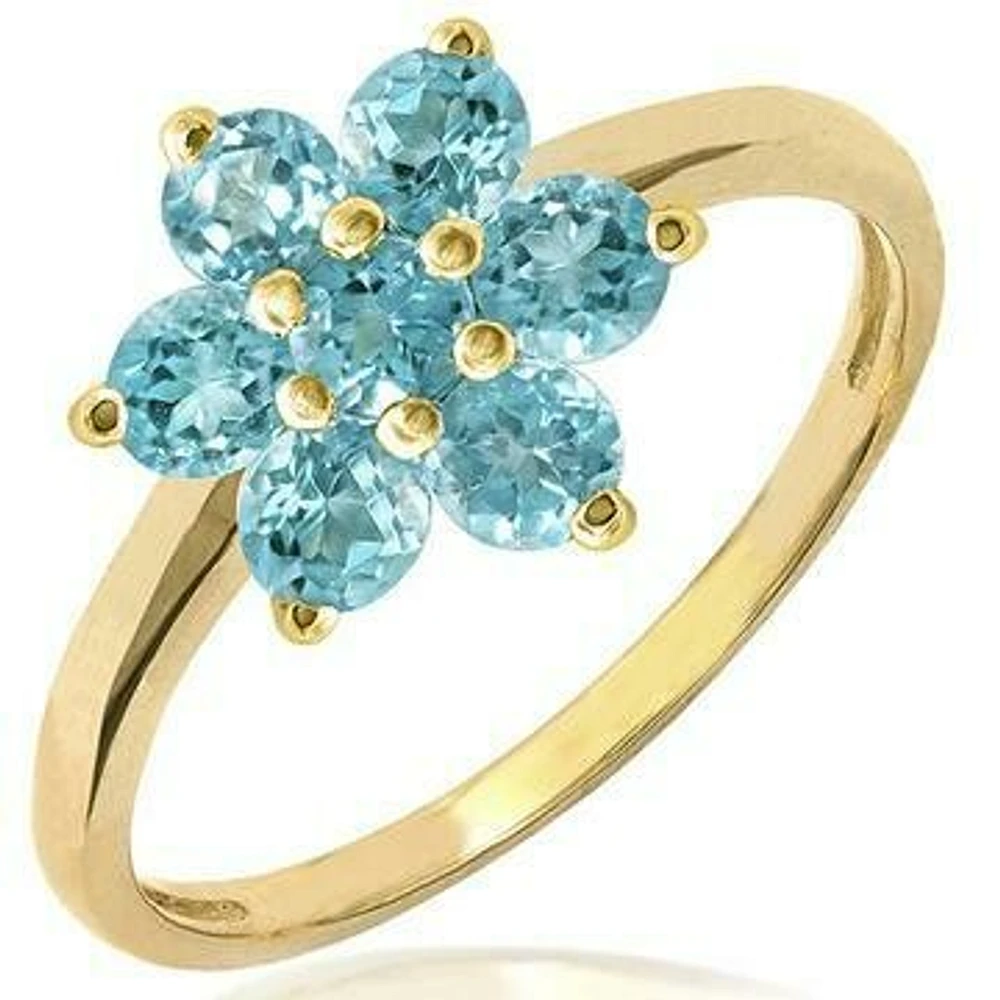 Floral Topaz Cluster Ring 14KT Gold