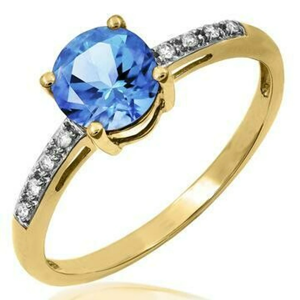 Topaz Ring with Diamond Accent 14KT Gold