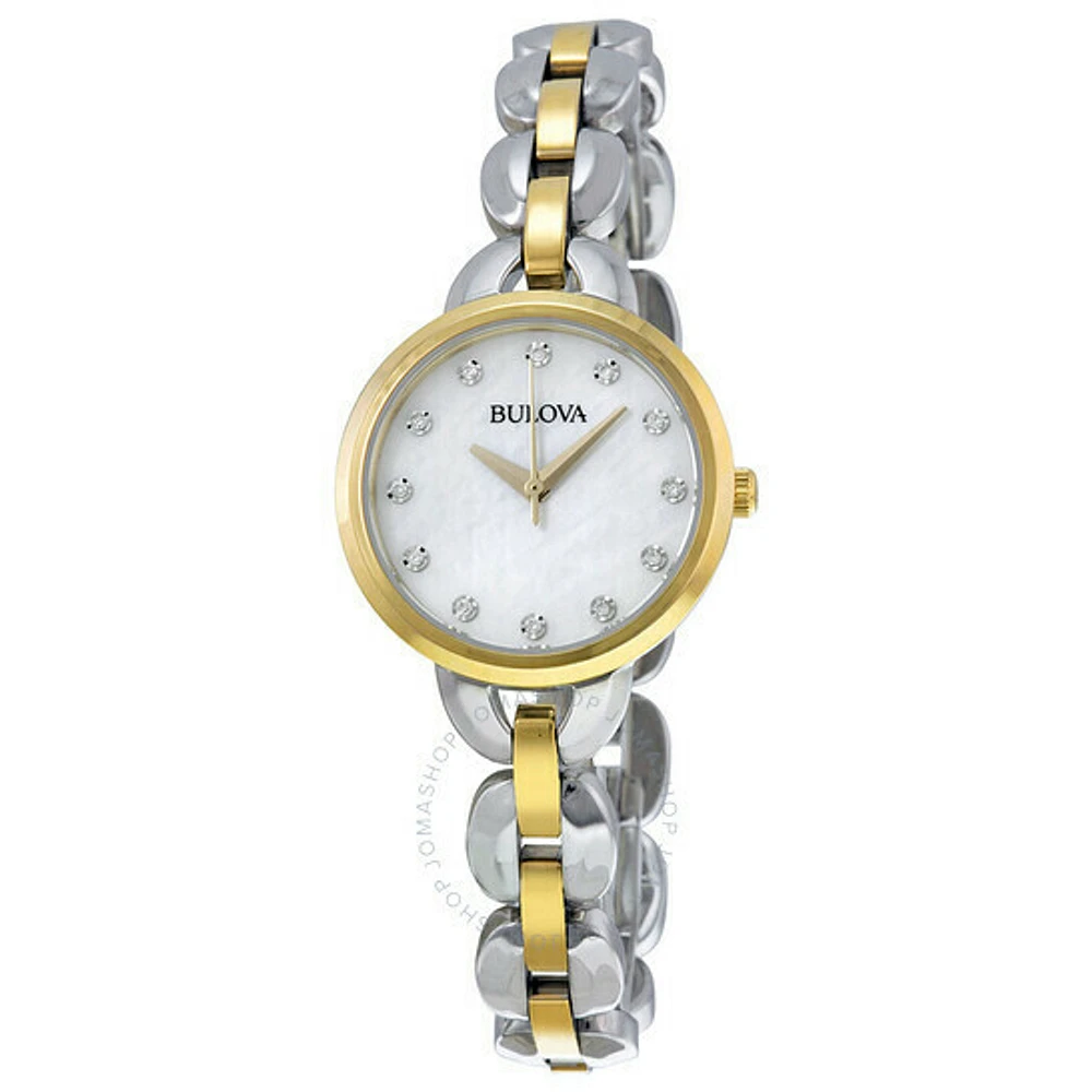 Bulova Mother of Pearl Dial 21MM Two-tone Ladies Quartz 98L208