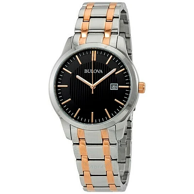 Bulova Black Dial  Men's Watch 40MM Quartz 98B264