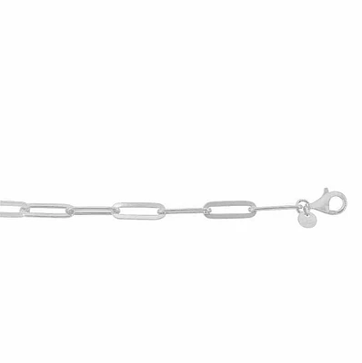 Sterling Silver 4mm Flat Paperclip Bracelet