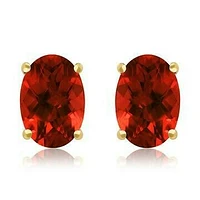 Oval Garnet Earrings 14KT Gold