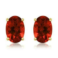 Oval Garnet Earrings 14KT Gold