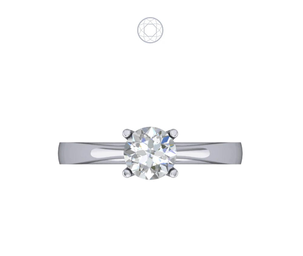 Solitaire Diamond Ring Four Prong