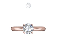 Solitaire Diamond Ring Four Prong Cathedral Zero