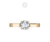 Solitaire Diamond Ring Lucida Cross Over Four Prong