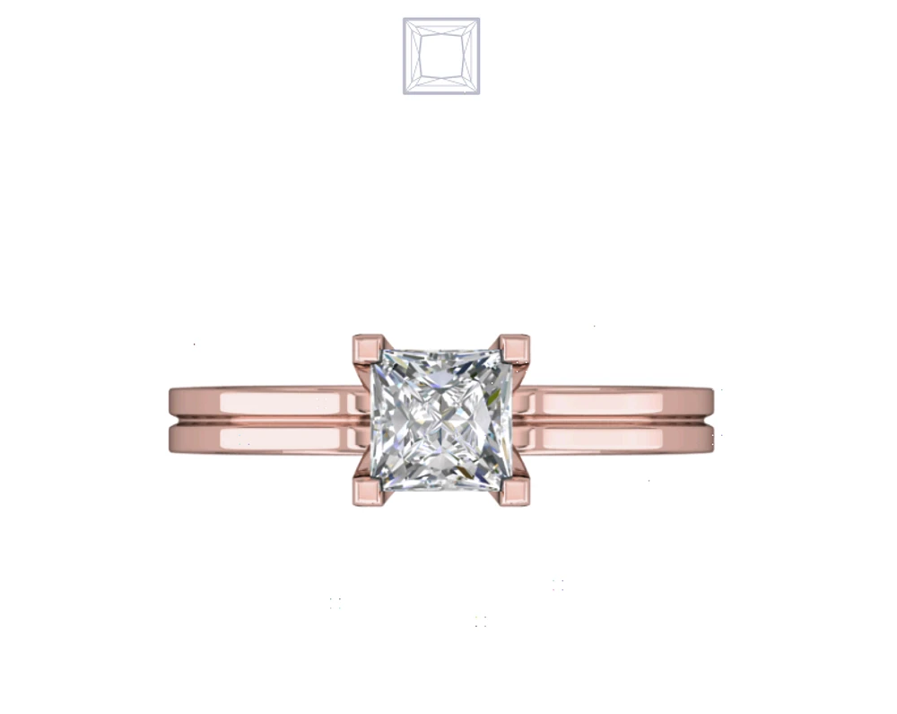 Solitaire Diamond Ring Four Prong U Set