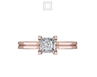 Solitaire Diamond Ring Four Prong U Set