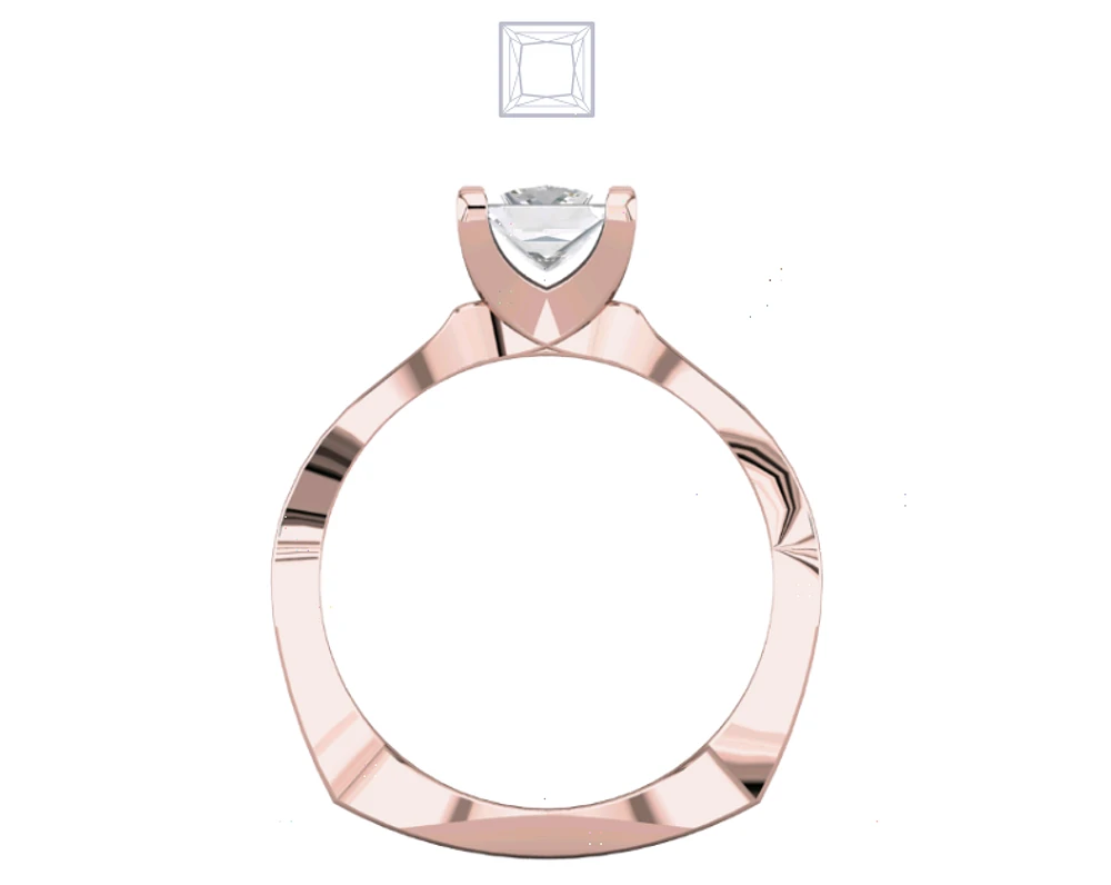 Solitaire Diamond Ring Four Prong U Set