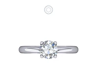 Solitaire Diamond Ring Four Prong Cathedral Zero