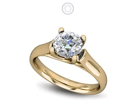 Solitaire Diamond Ring Cathedral Rise Four Prong