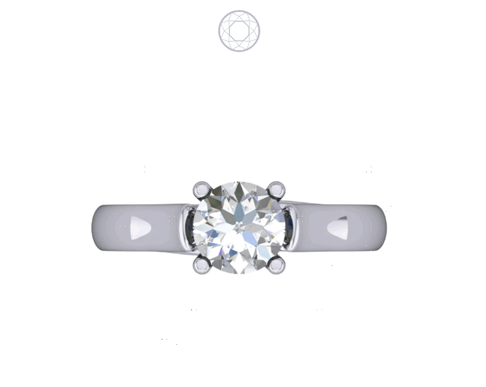 Solitaire Diamond Ring Cathedral Rise Four Prong