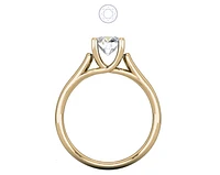 Solitaire Diamond Ring Cathedral Rise Four Prong