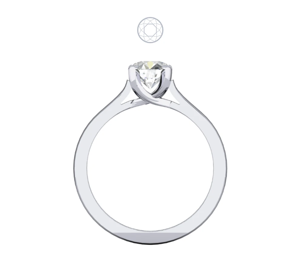 Solitaire Diamond Ring Lucida Cross Over Four Prong