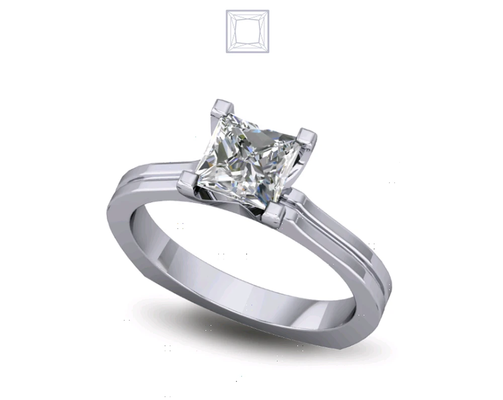 Solitaire Diamond Ring Four Prong U Set